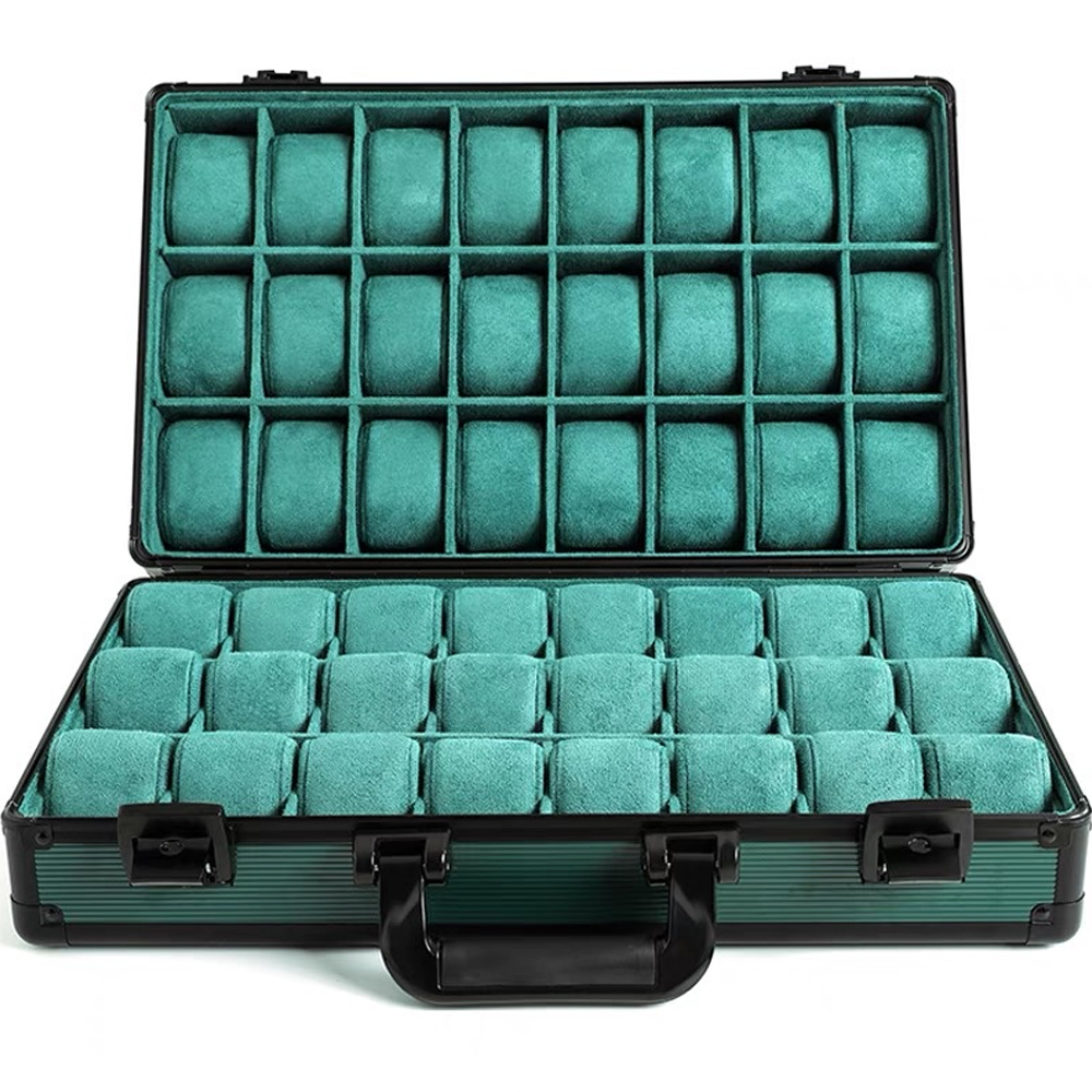 Luxury Watch Holder For Men - Transparent Display Aluminum Green Men Watch