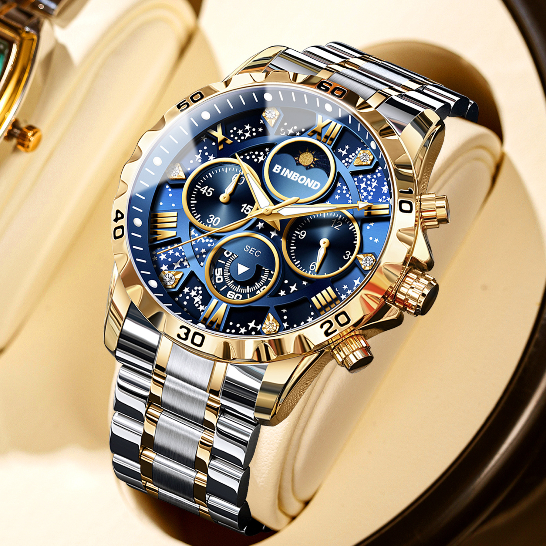 Moonphase Complication Watch - 2026 Men Watch Light Luxury Business