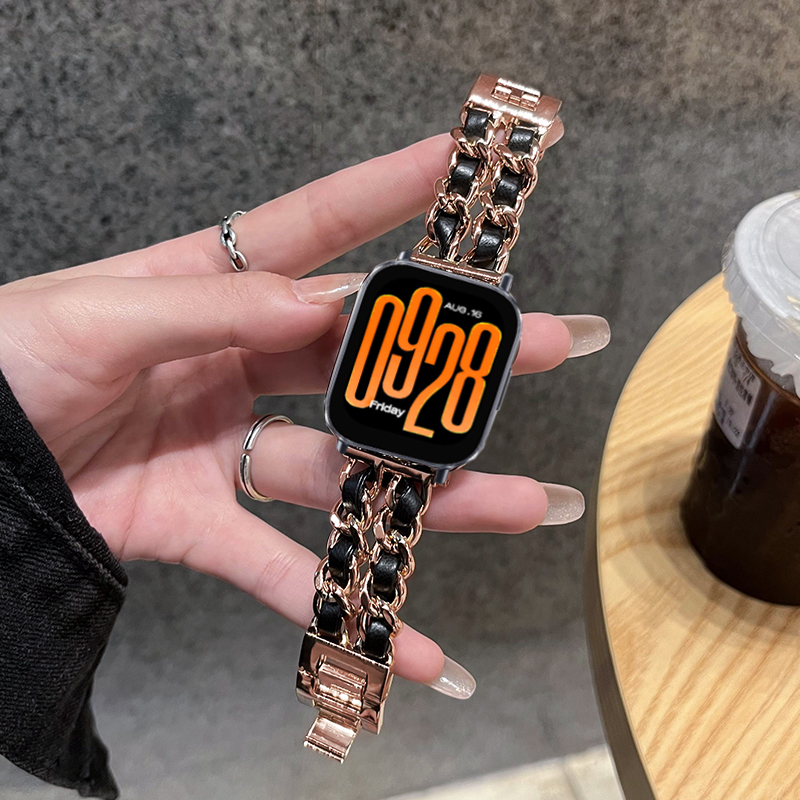 Luxury Watch Galaxy - Luxury Leather+metal Band For Xiaomi Redmi