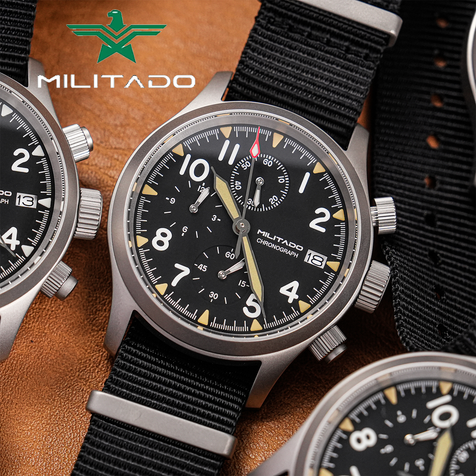 Field Watch Military - Militado ML1868KF Quartz Watch 3 Dial