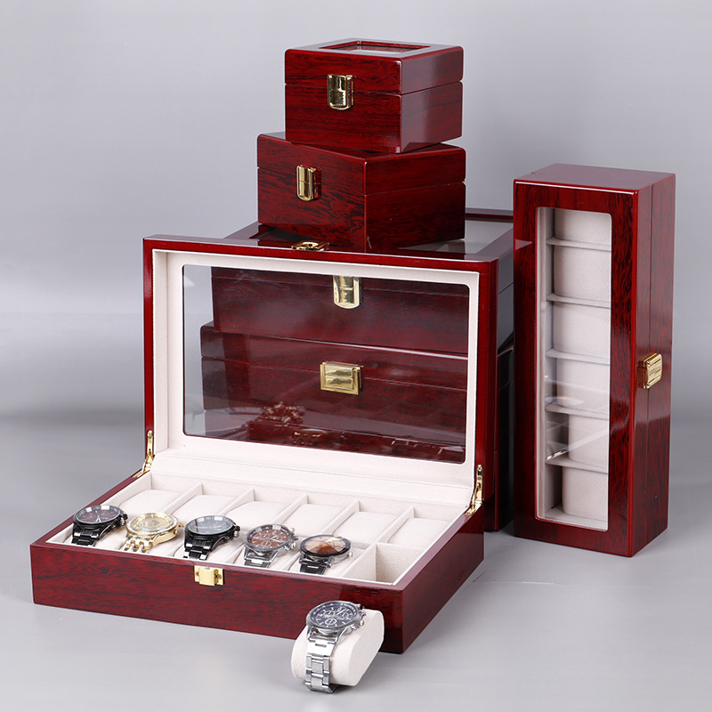 Luxury Watch Holder For Men - Luxury Wooden Watch Box 1/2/3/5/6/10/12 Grids
