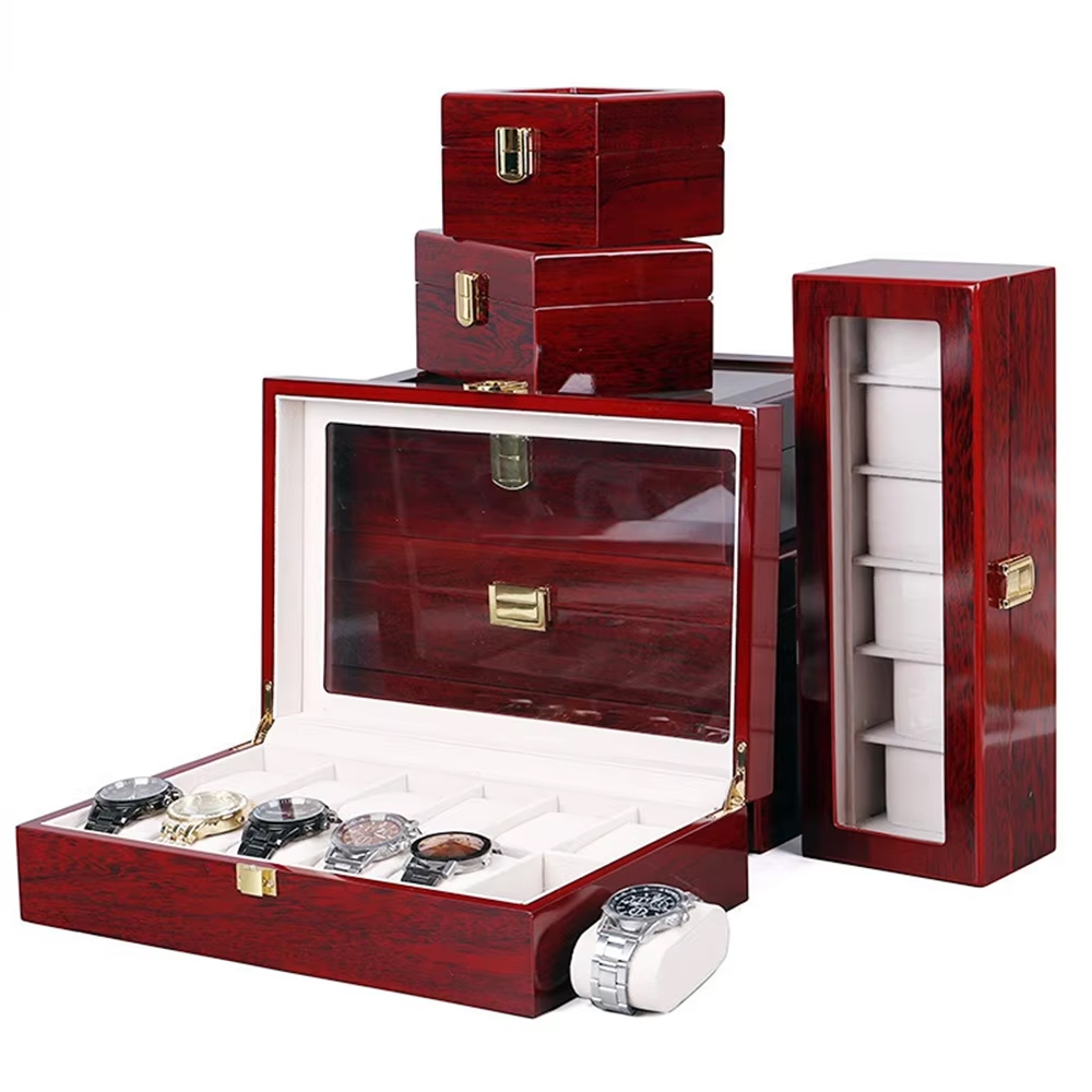 Luxury Watch Holder For Men - Luxury Wooden Watch Box 1/2/3/5/6/10/12 Grids
