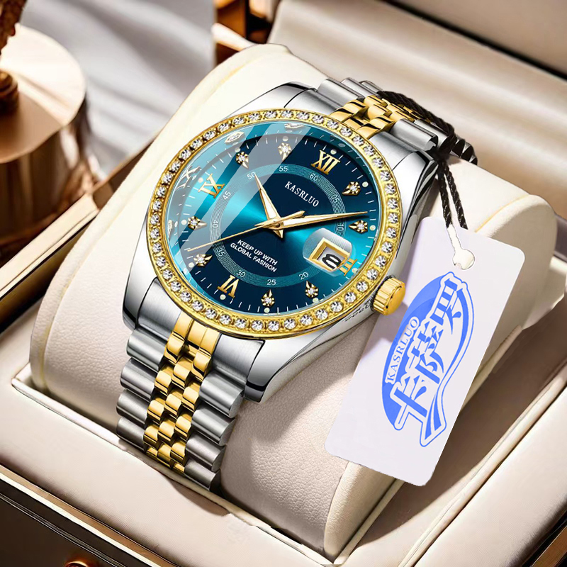 Luxury Watch Boutique - KASRLUO Men's Diamond Setting Watches Luxury
