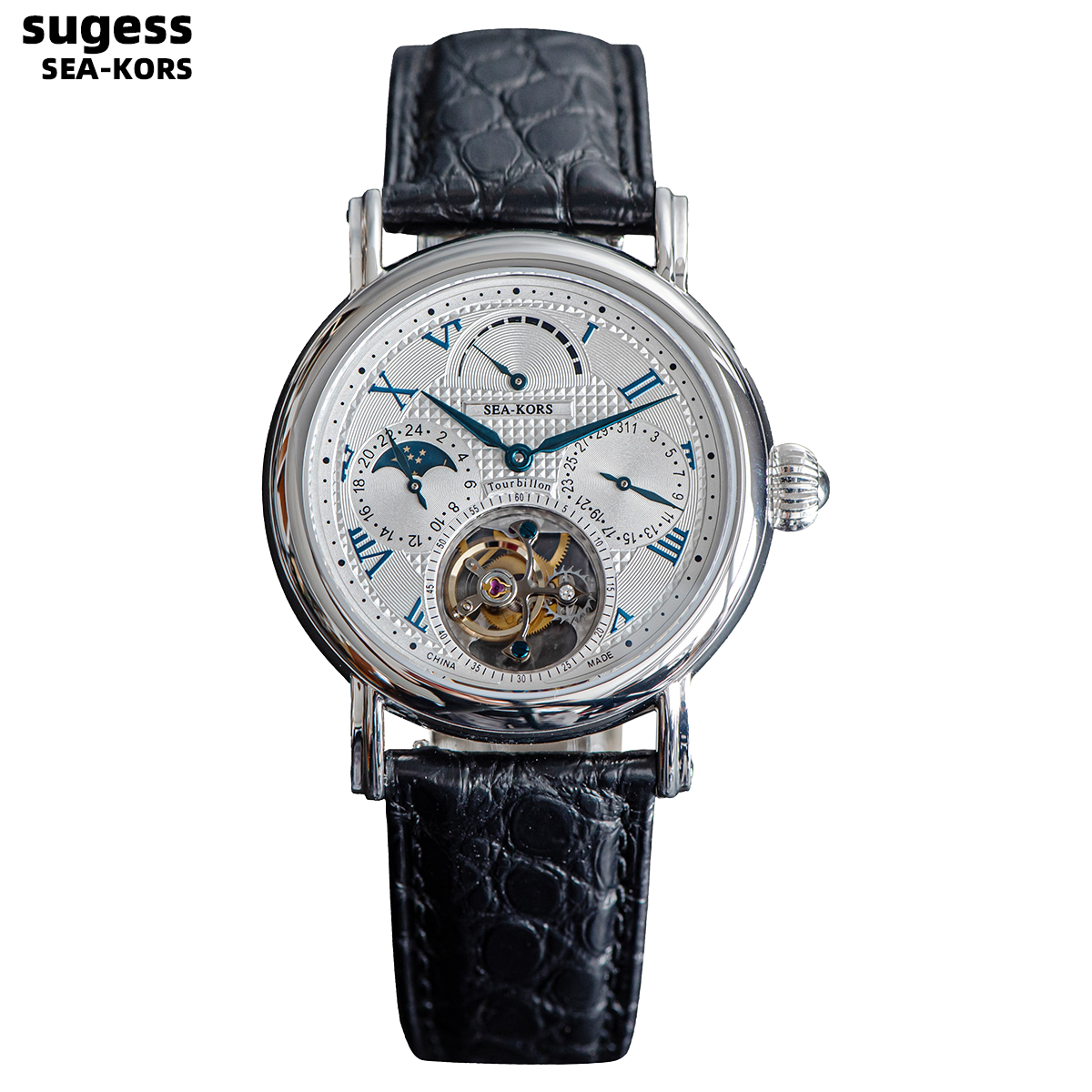 Moonphase Complication Watch - Sugess Seakors Man Tourbillon Watch Original