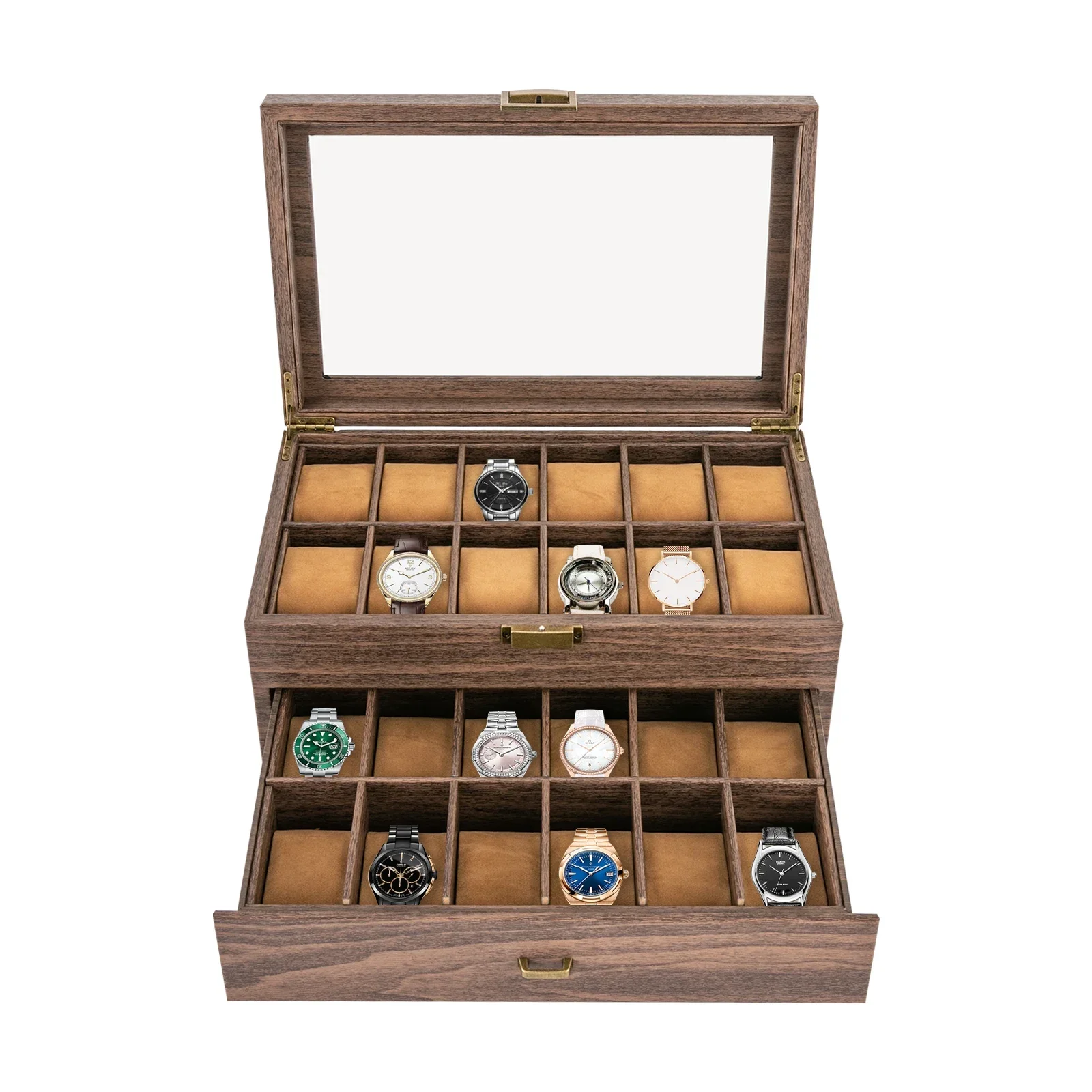 Luxury 2-Tier Wooden Watch Dis - Luxury Watch Tier recension och pris