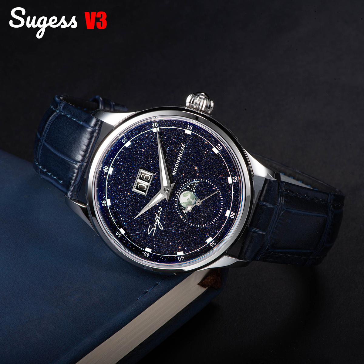Sugess Moonphase Watch of Men  - Moonphase Complication Watch recension och pris