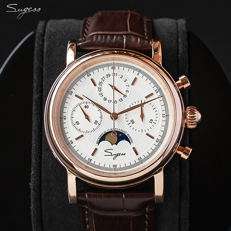 Sugess Mechanical Men Watch Or - Moonphase Complication Watch recension och pris