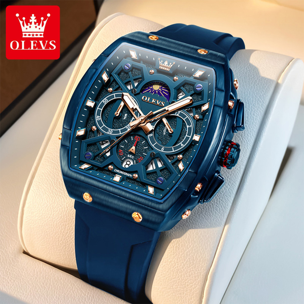 OLEVS 2942 Men Watch Automatic - Moonphase Complication Watch recension och pris