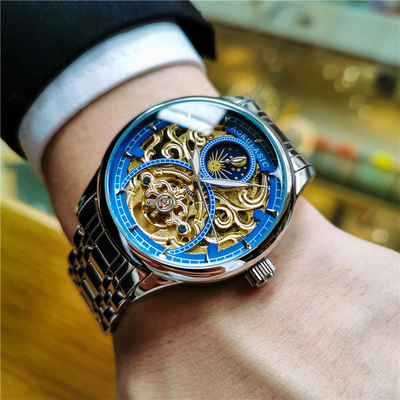Stainless Steel New Full Skele - Moonphase Complication Watch recension och pris
