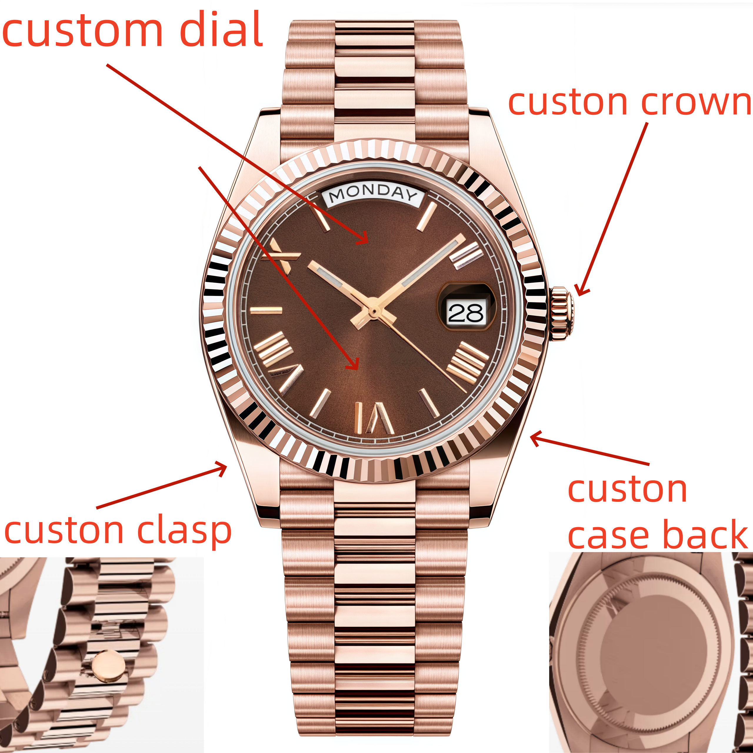 Custom logo Clock Men's Luxury - Luxury Watch Display recension och pris