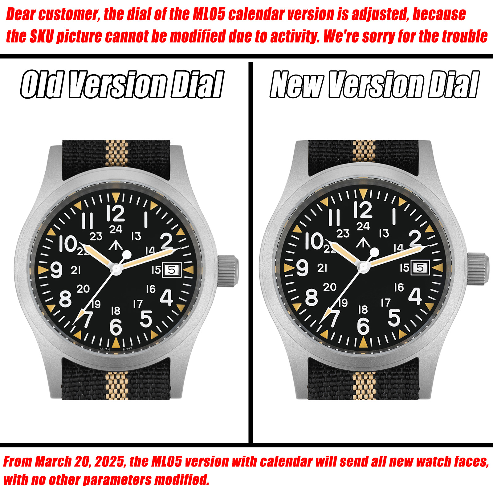 Militado ML05 Military Watch R - Field Watch Military recension och pris