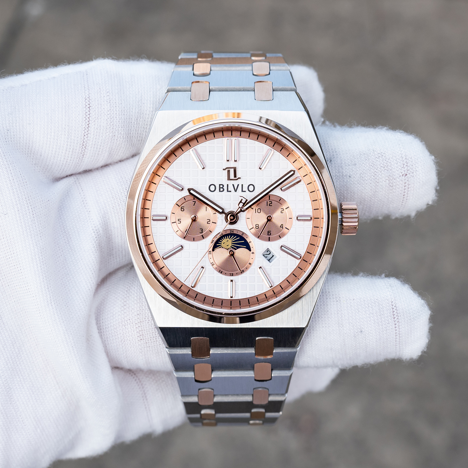OBLVLO TM-MUT Men's Luxury Aut - Moonphase Complication Watch recension och pris