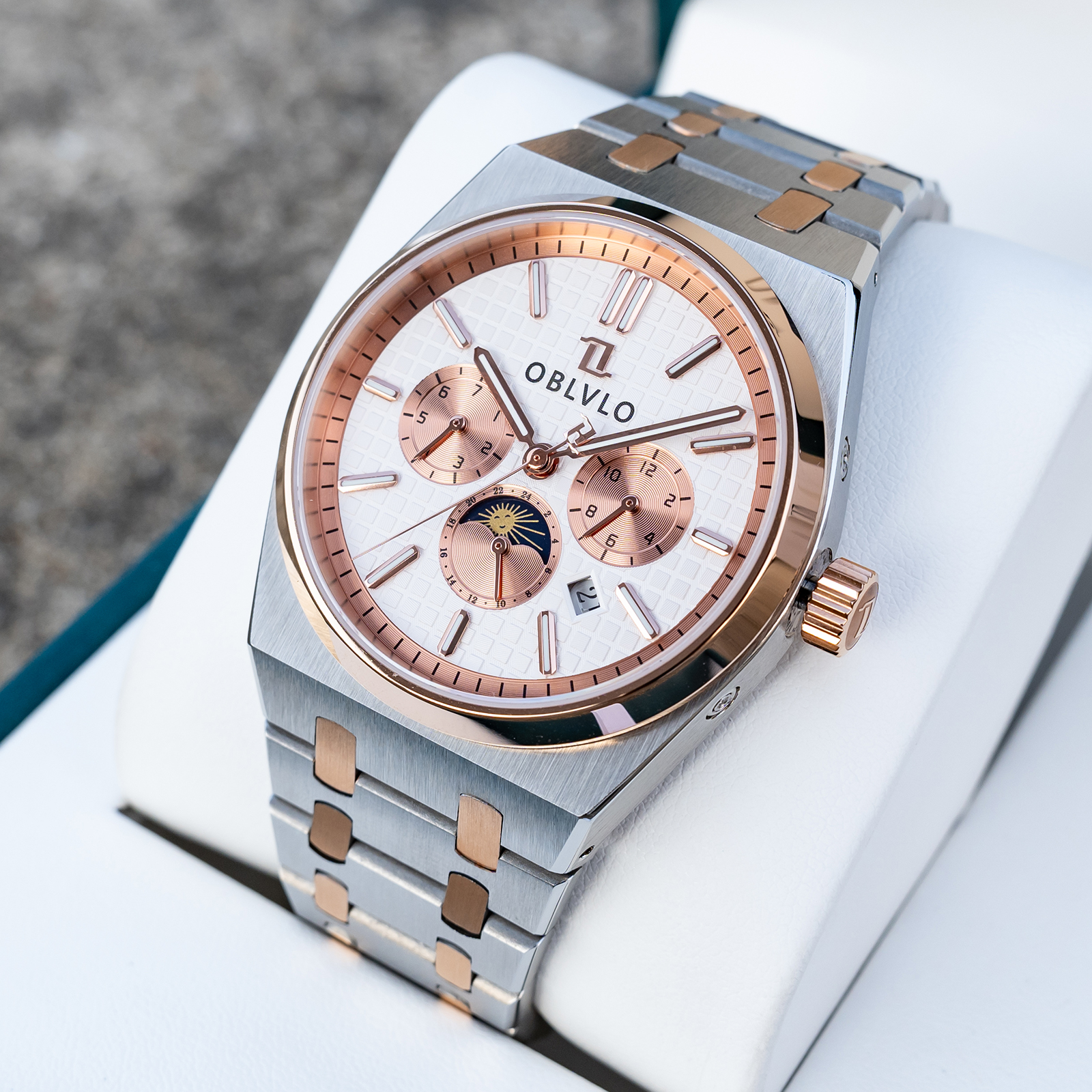 OBLVLO TM-MUT Men's Luxury Aut - Moonphase Complication Watch recension och pris
