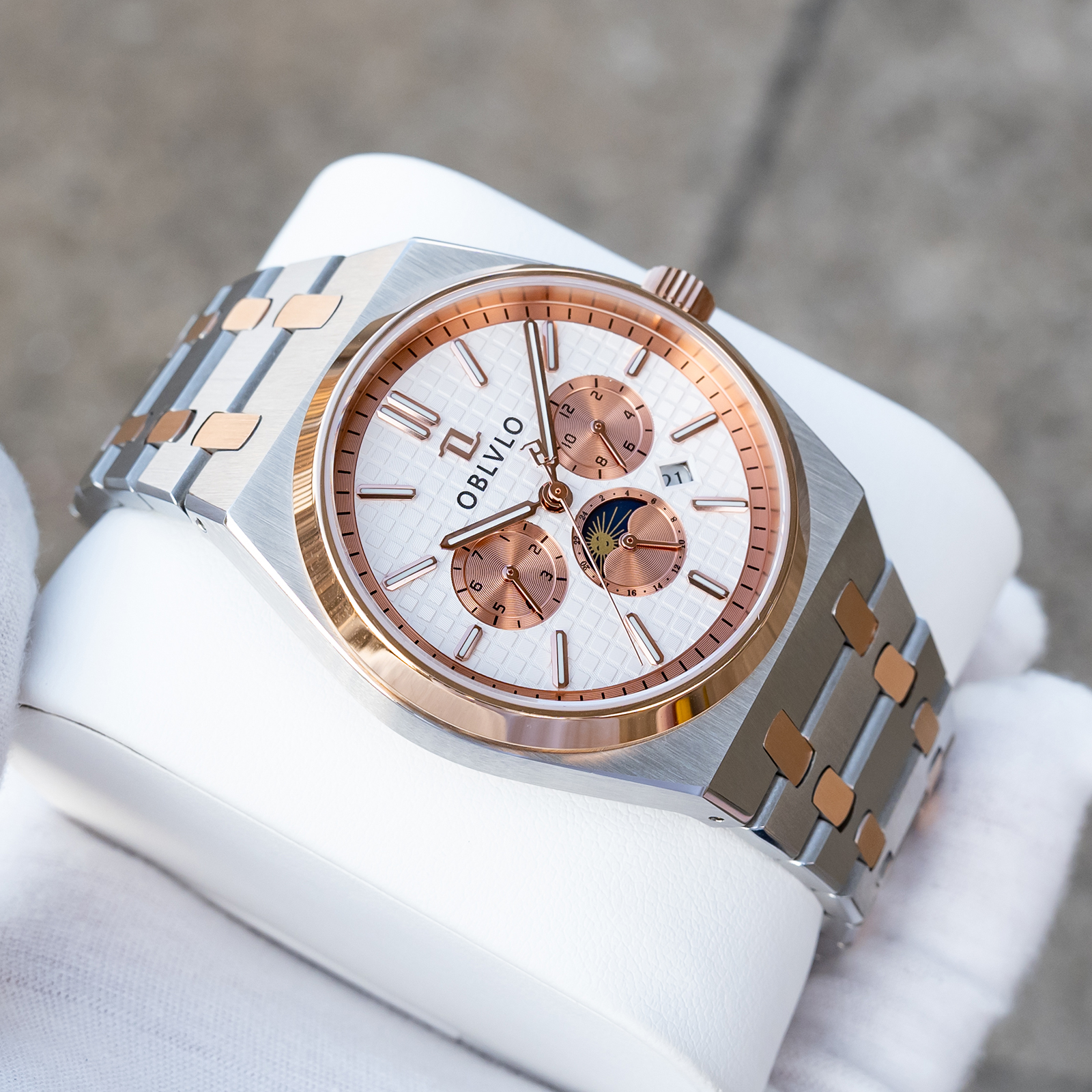 OBLVLO TM-MUT Men's Luxury Aut - Moonphase Complication Watch recension och pris
