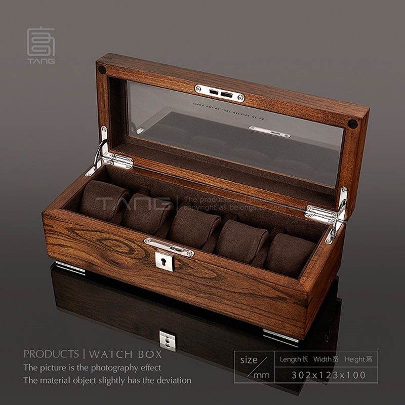 5 Slots Solid Wood Watch Box O - Luxury Watch Holder For Men recension och pris