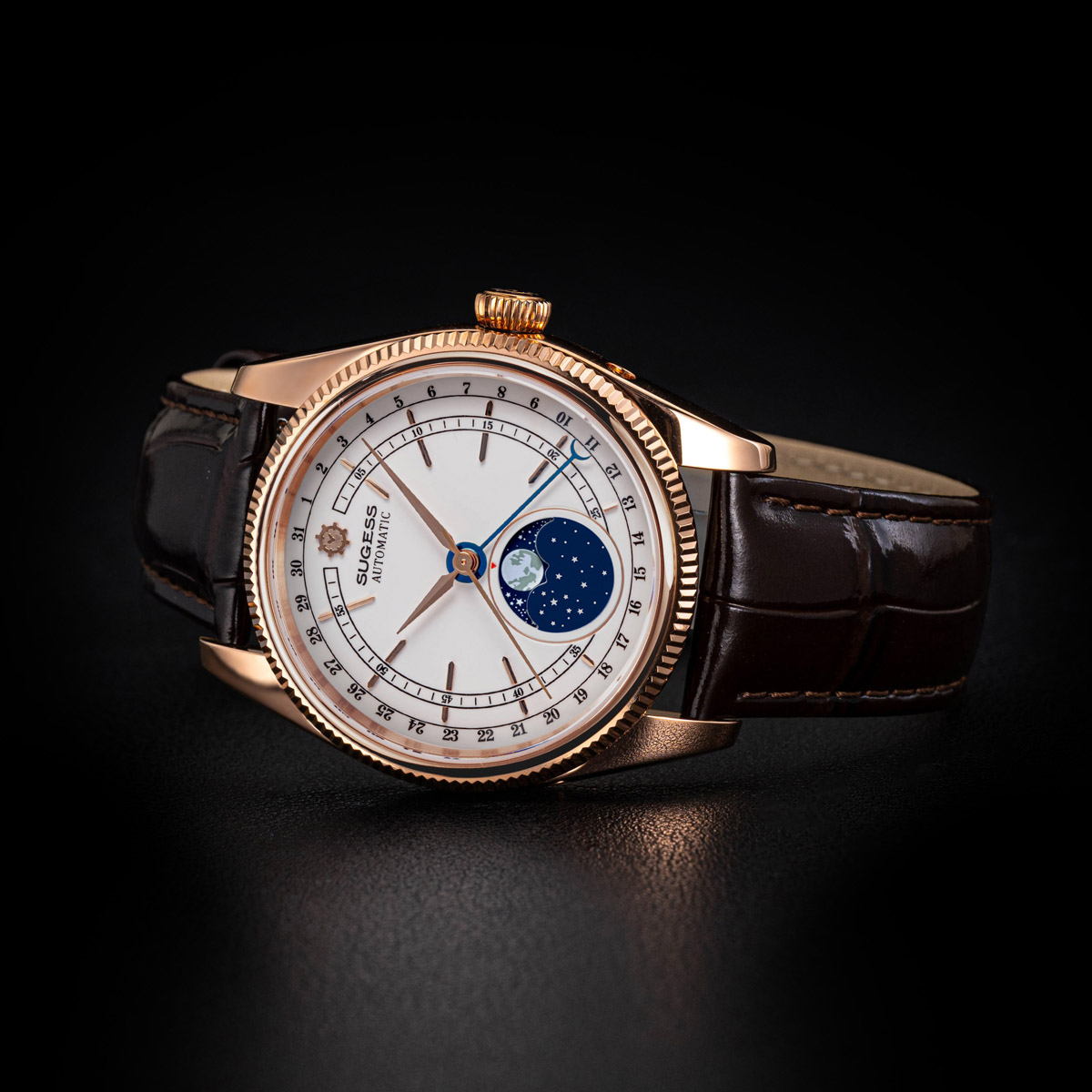 Sugess 40mm Watch of Men Moonp - Moonphase Complication Watch recension och pris
