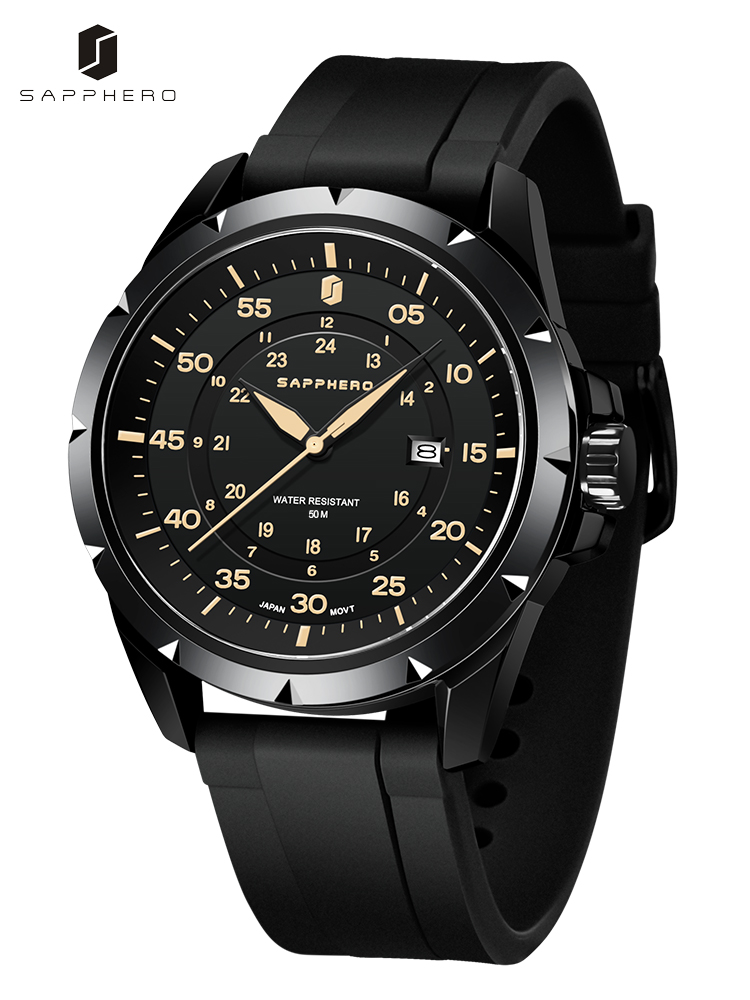 SAPPHERO Men Watch Luxury Quar - Field Watch Military recension och pris