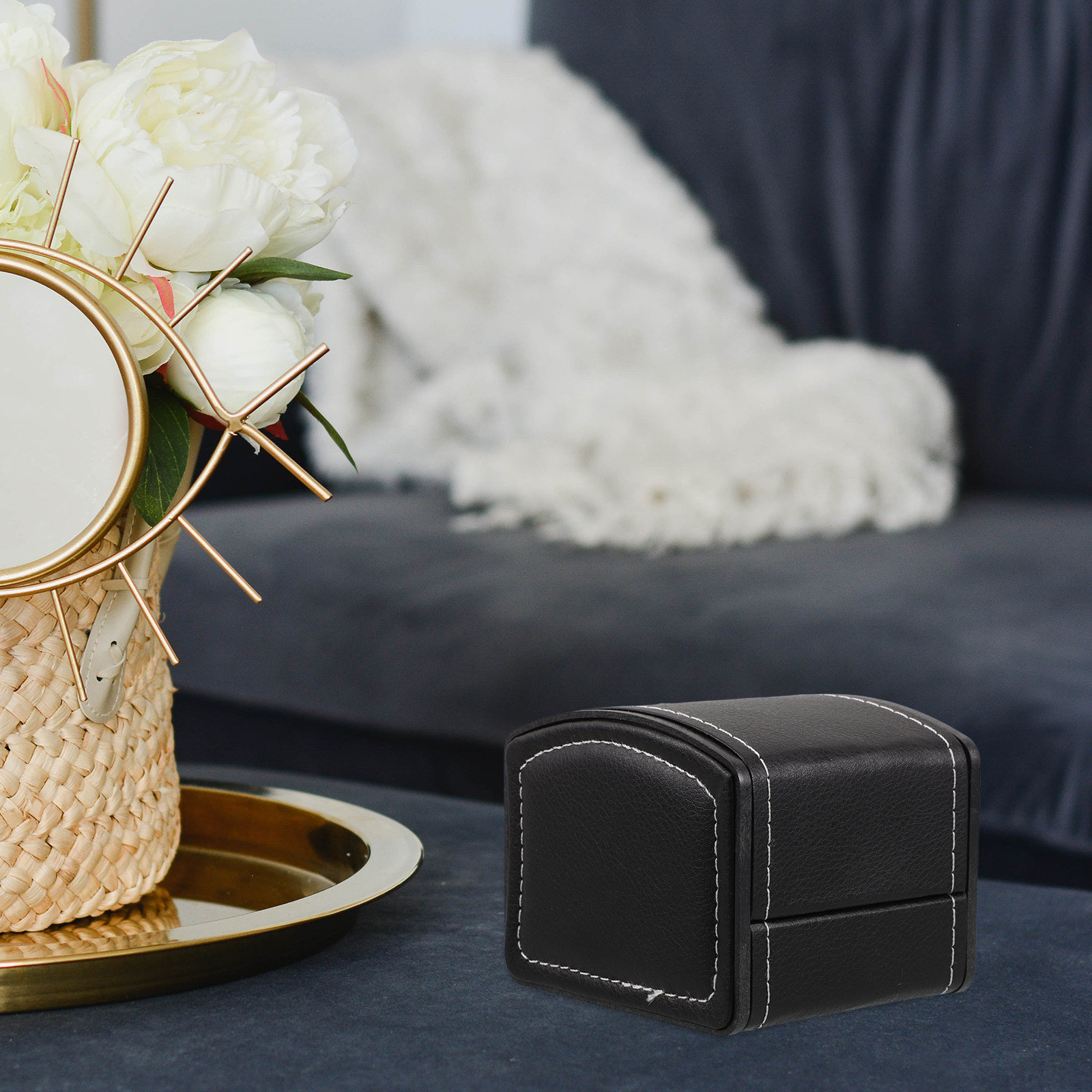 2Pcs Black PU Watch Box Elegan - Luxury Watch Holder For Men recension och pris