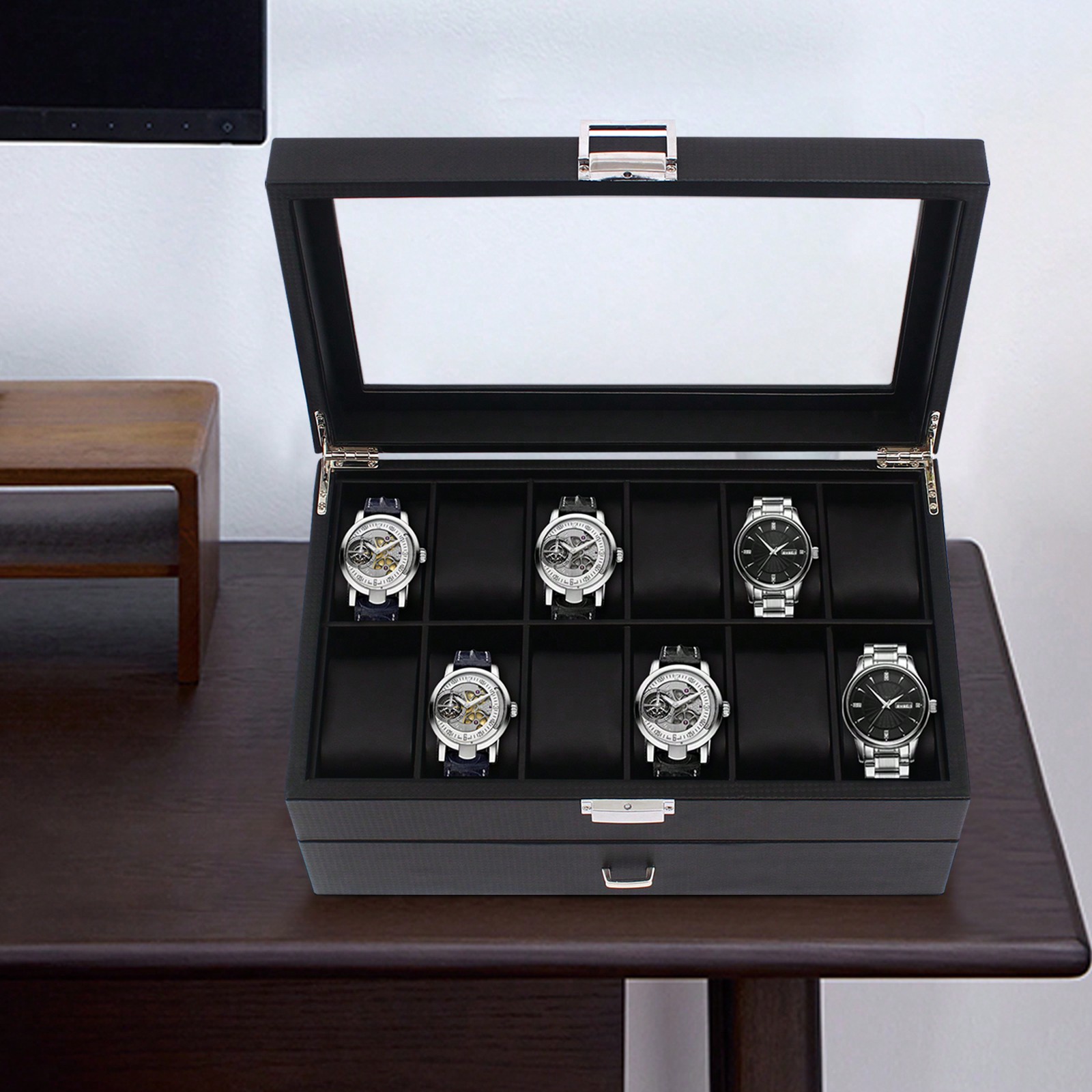 24 Slot Men Watch Display Case - Luxury Watch Holder For Men recension och pris