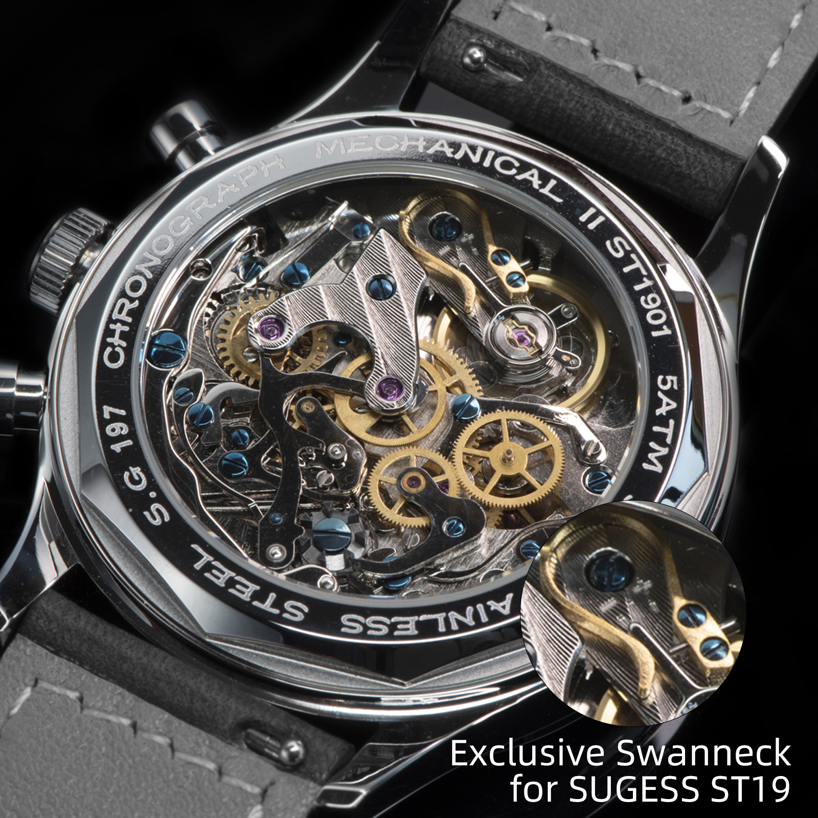 Sugess Men Watch ST1908 Swanne - Moonphase Complication Watch recension och pris