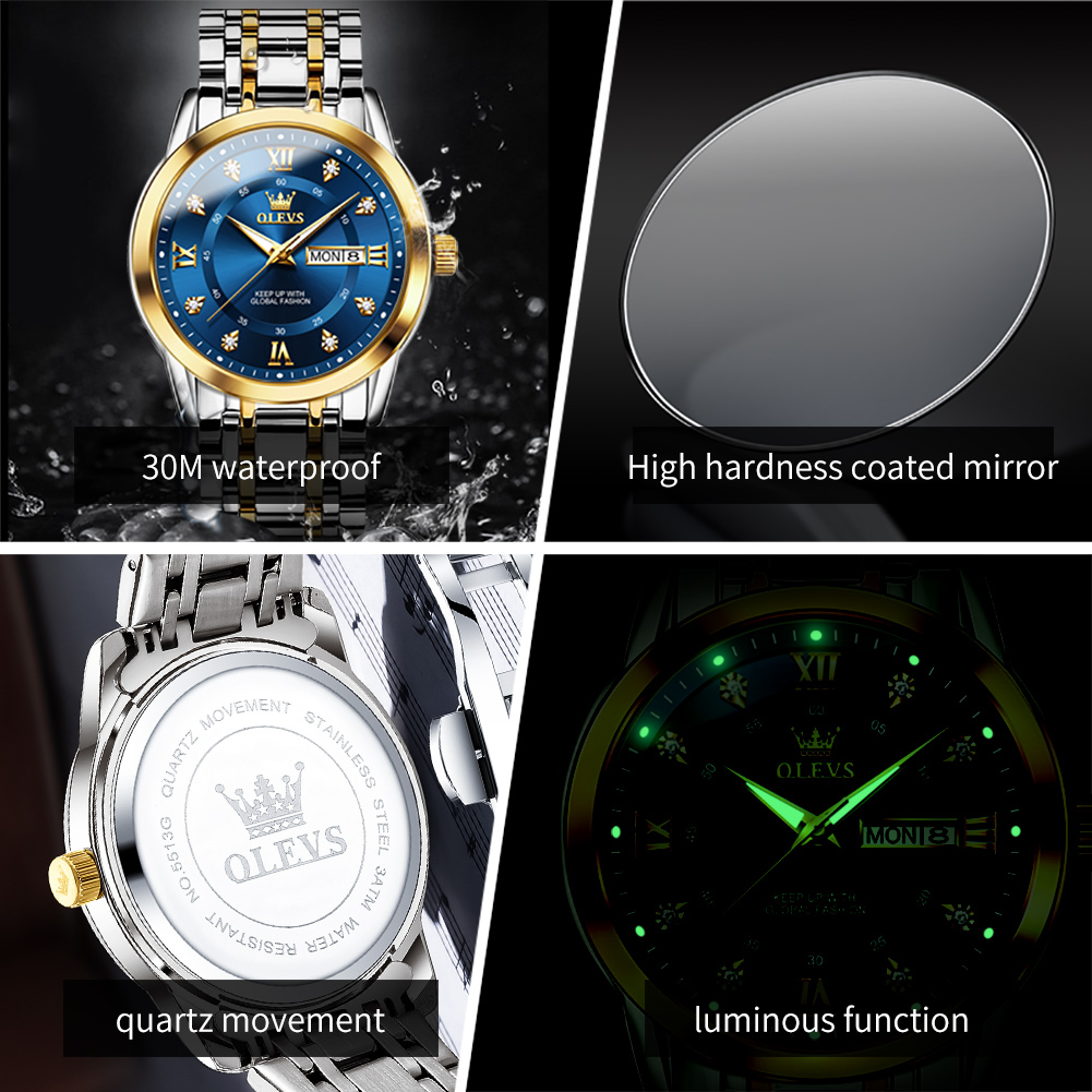 OLEVS 5513 Man Watch Stainless - Luxury Watch Business recension och pris