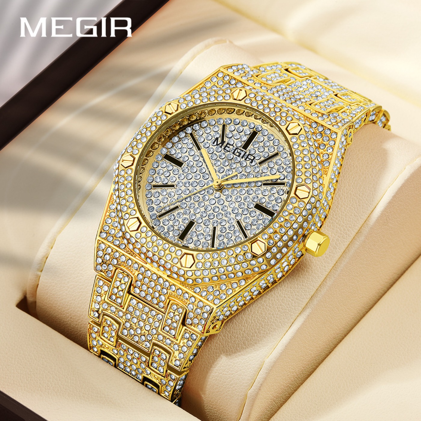 MEGIR Luxury Quartz Rhinestone - Luxury Watch Business recension och pris