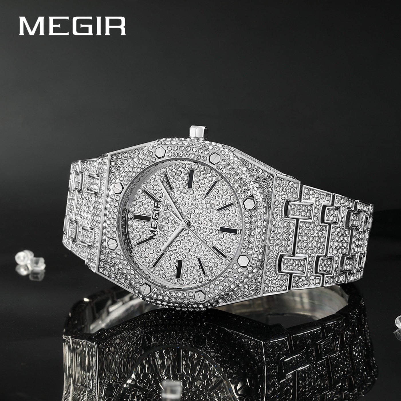 MEGIR Luxury Quartz Rhinestone - Luxury Watch Business recension och pris