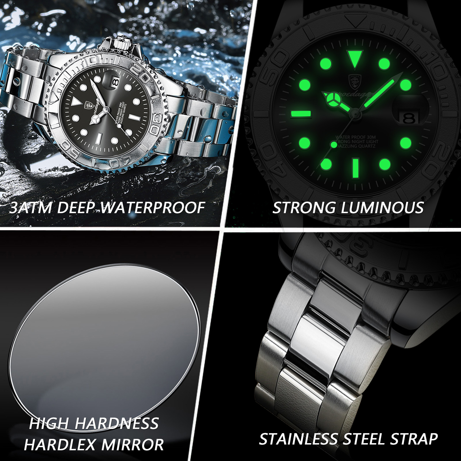 POEDAGAR Trendy Sport Man Watc - Luxury Watch Business recension och pris