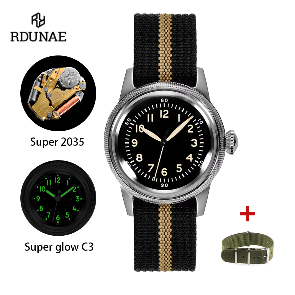 RDUNAE 2025 new RA07 36mm mili - Field Watch Military recension och pris