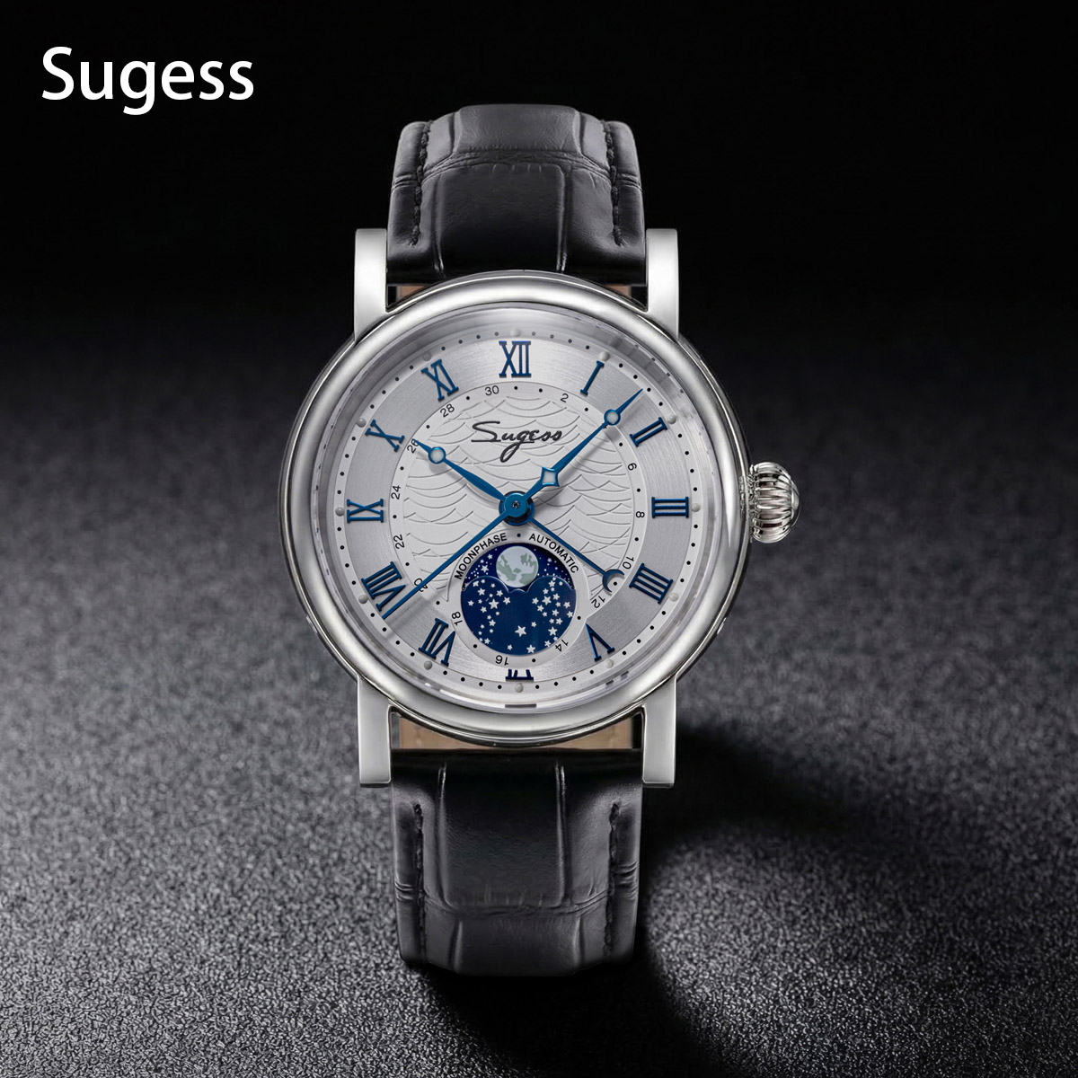 Sugess Watches for Men Automat - Moonphase Complication Watch recension och pris