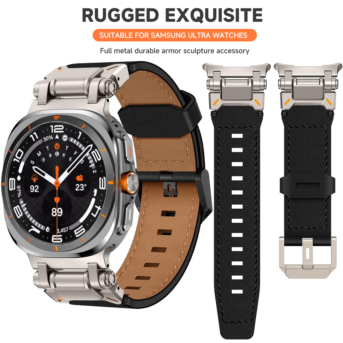 Luxury Leather Band for Samsun - Luxury Watch Galaxy recension och pris