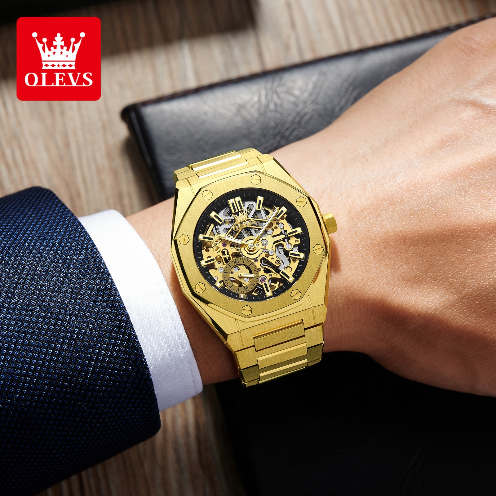 OLEVS 6669 Fully Hollow Men's  - Luxury Watch Display recension och pris