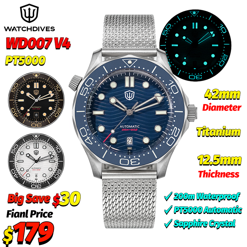 Watchdives WD007 V4 Automatic  - Luxury Watch Straps recension och pris