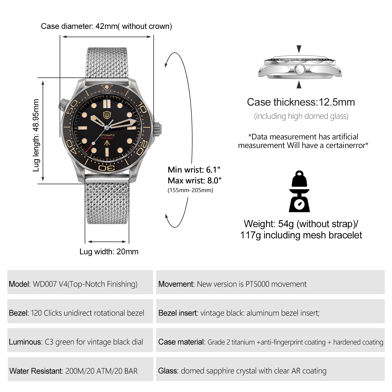 Watchdives WD007 V4 Automatic  - Luxury Watch Straps recension och pris