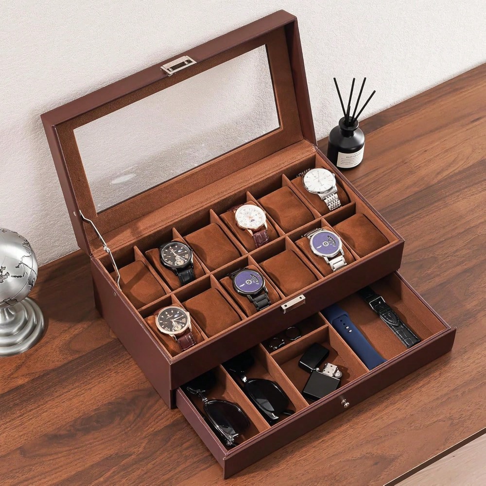 Luxury 12-Slot 2-Layer Watch C - Luxury Watch Holder For Men recension och pris