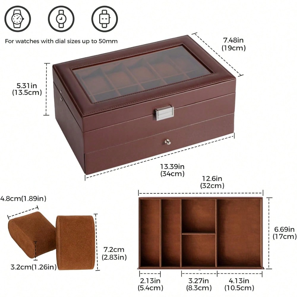 Luxury 12-Slot 2-Layer Watch C - Luxury Watch Holder For Men recension och pris