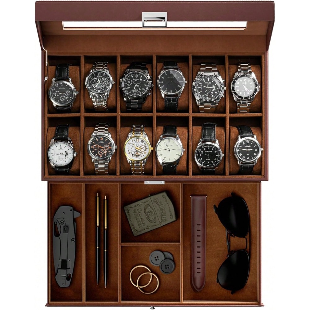 Luxury 12-Slot 2-Layer Watch C - Luxury Watch Holder For Men recension och pris
