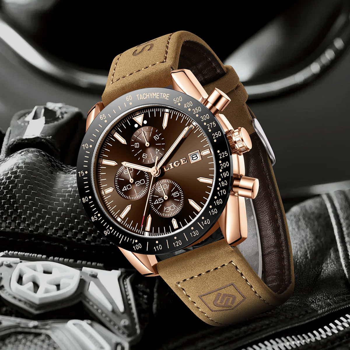 LIGE Leather Watches Men Fashi - Luxury Watch Business recension och pris