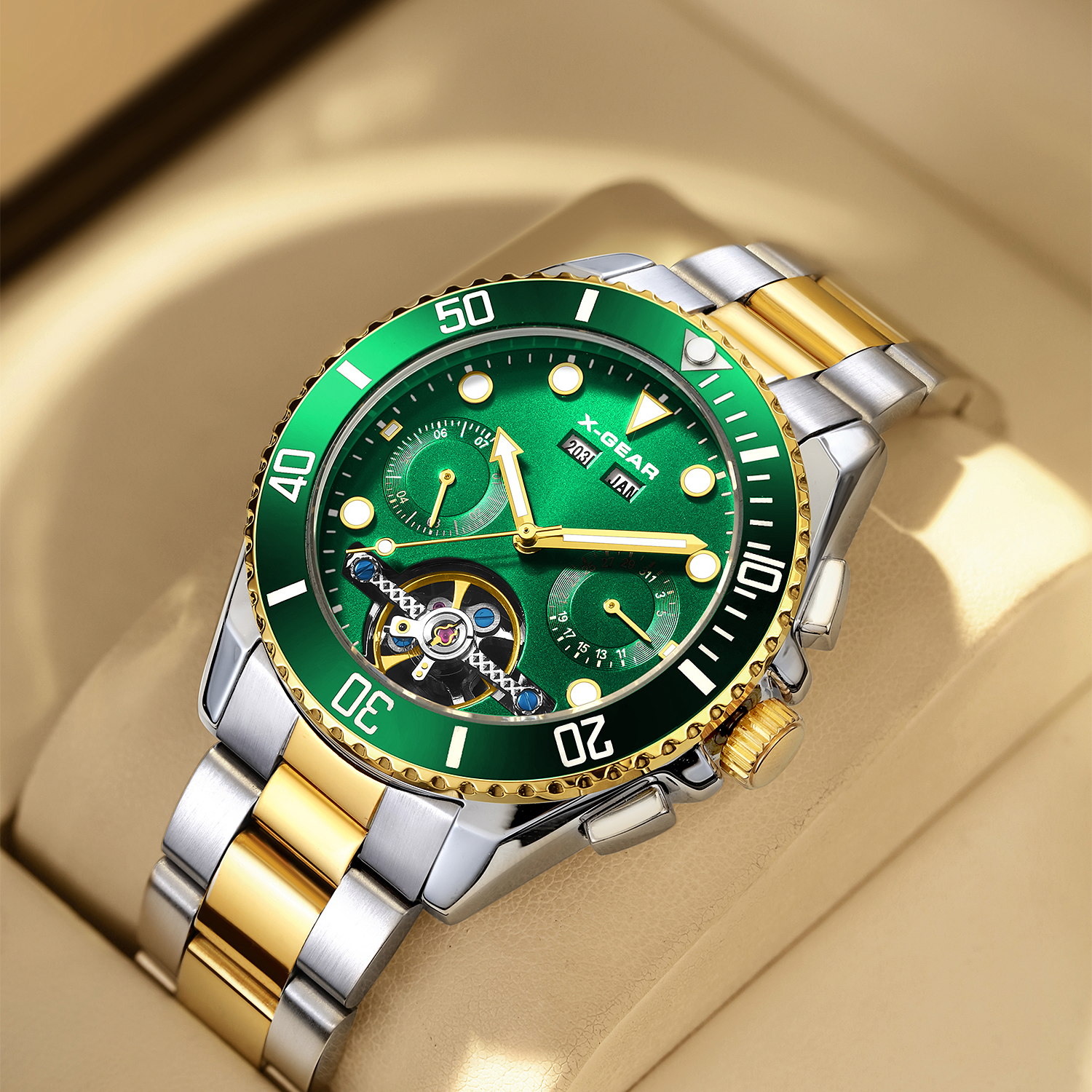 X-GEAR Mens Green Mechanical W - Luxury X I Watch recension och pris