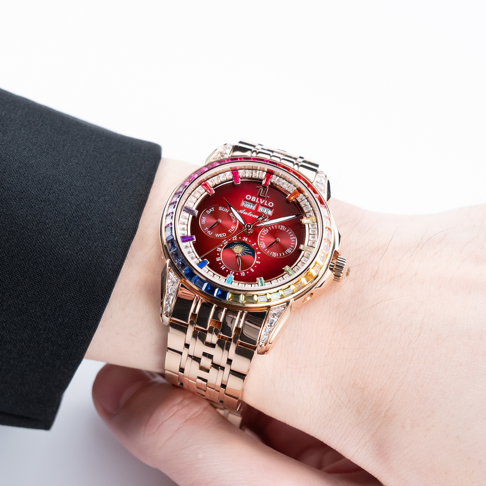 OBLVLO Men's Classic Mechanica - Moonphase Complication Watch recension och pris