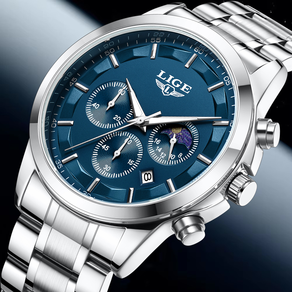 LIGE Luxury Fashion Quartz Man - Luxury Watch Business recension och pris